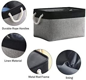 Storage Bins, Storage Cubes Storage Containers for Organizing with Handles for Organizer Bins (15.7 x 11.8 x 8.2 inches)