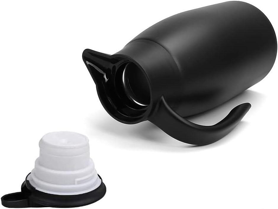 70oz Coffee Carafe Airpot Insulated Coffee Urn Stainless Steel Vacuum Thermal Pot Flask Dispenser for Coffee, Hot Water, Tea, Hot Beverage - Keep 12 Hours Hot, 24 Hours Cold-Black