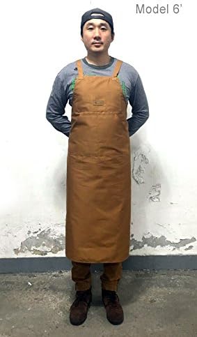 Artist apron/Long apron - Gold Brown
