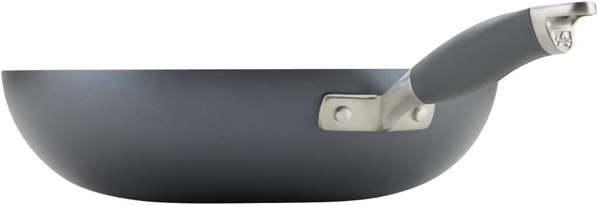 Anolon Advanced Home Hard-Anodized Nonstick Open Stock Cookware- Woks (12-Inch Open Wok, Moonstone)
