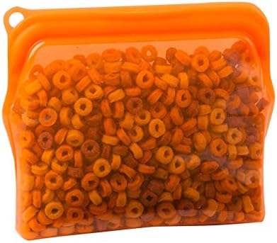 100% Silicone Bags Reusable Storage - Freezer Bags - 6 Reusable Silicone Bags For Food Storage with Two of each (1/2 Gal, Large and Medium) and Complementary Cotton Mesh Bags