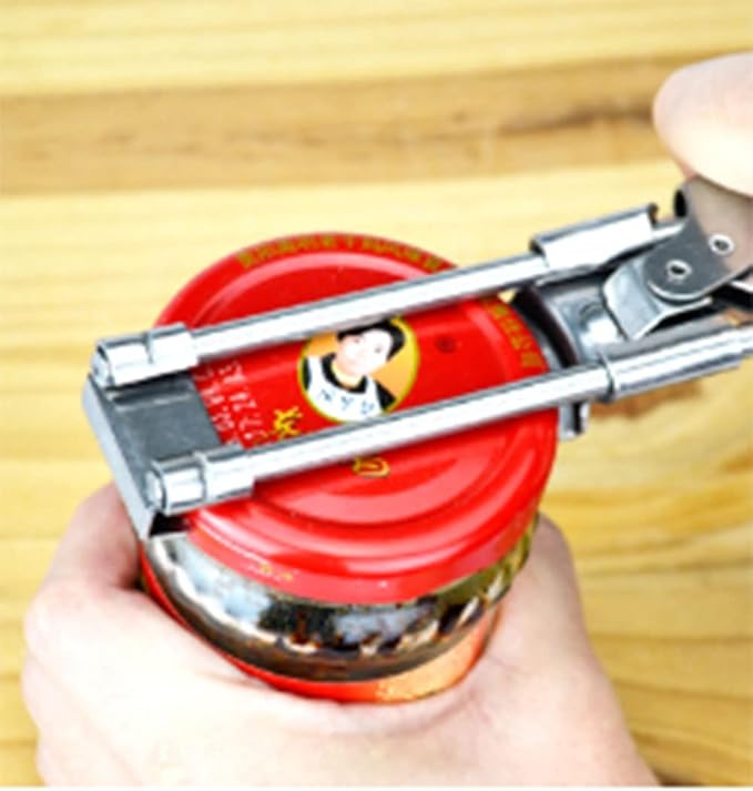 Jar Opener for Weak Hands, Adjustable Stainless Steel Can Opener, Jar Gripper Tight Lid Opener, Kitchen Gadgets, Easy Jar Opener for the Elderly and Children (A)