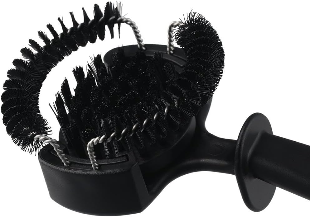 Coffee Machine Cleaning Brush, Espresso Group Head Cleaner, Upgrade Large Nylon Brushes with Long Handle & Spoon, Home Cleaning Tool(Black)
