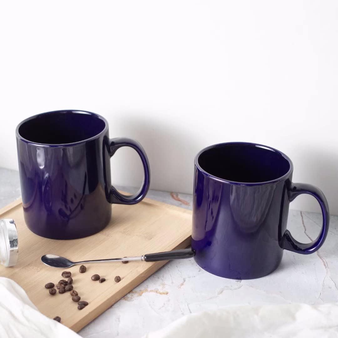 30oz Super Large Ceramic Coffee Mugs Large Handles Set of 2 (Cobalto)