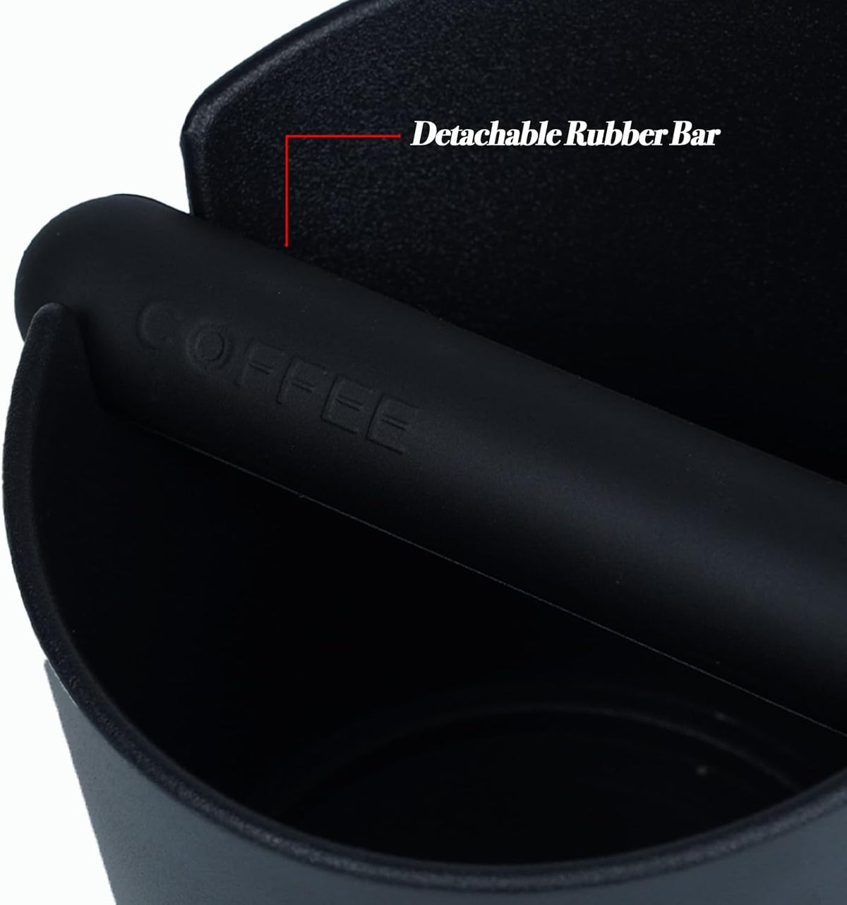 Coffee Knock Box for Coffee, ABS Coffee Grind Knock Box, Shock-Absorbent Durable Coffee Espresso Knock Box Dump Bin Grind Waste Removable Detachable Knock Bar and Non-Slip Base (Black)