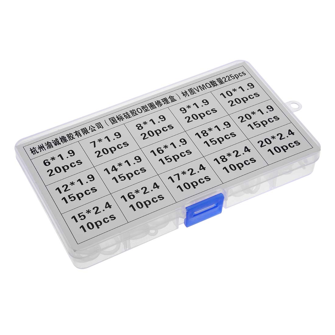 uxcell Silicone Rubber O-Ring Assortment Kit 225 Pieces 15 Sizes Metric VMQ Sealing Gasket Set, White