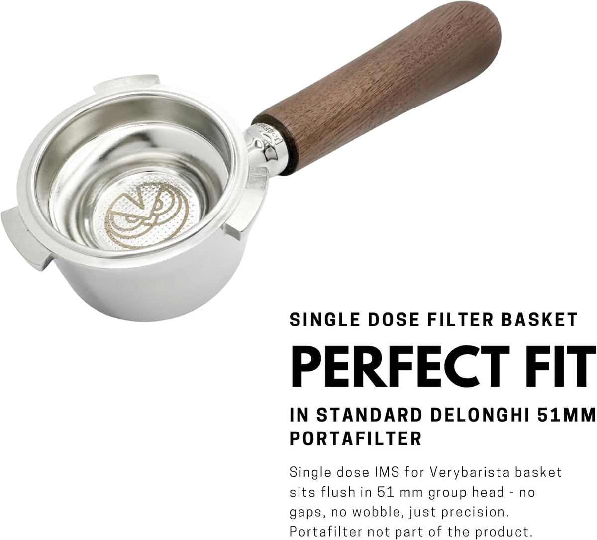 IMS Precision Filter Basket Compatible with Delonghi Espresso Machines. Single Espresso 8-13 grams.