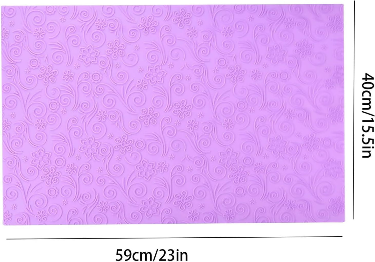 GROWTAIL Cake Fondant Impression Mat, Impression Lace Mold Fondant Cake Decorarting Tools-Spring Bloom/Spiricle/Crocodile Alligator Pattern (Spring Bloom)