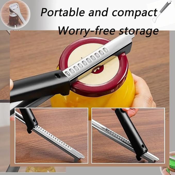 Adjustable Jar Opener for Weak Hands,New Multifunctional Stainless Steel Can Opener,PortableJar Lid Gripper,Manual Lid Gripper Opener,Manual Jar Bottle Cap Opener for Home Kitchen Gadgets