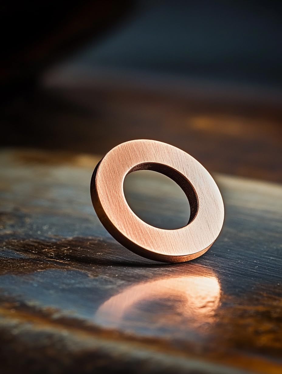 M6 Flat Washer Copper Sealing Ring, 6mm ID 10mm OD 1mm Thickness Metric Sealing Gasket, 100 Pieces