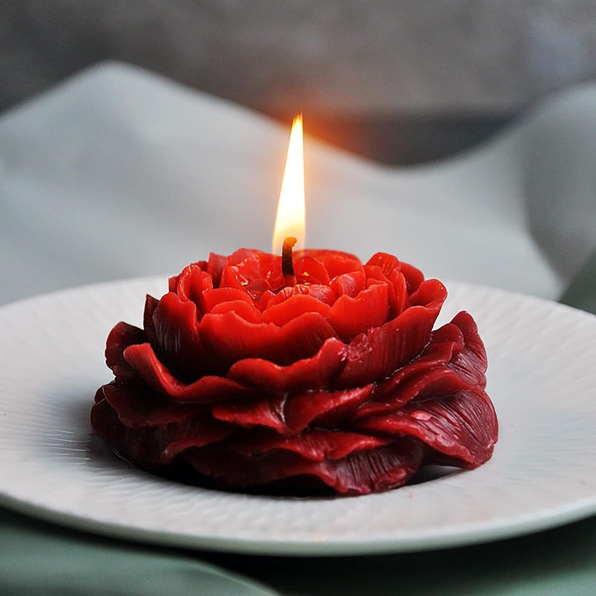 Peony Rose 3D Flower Resin Cake Mold - Silicone Molds for Clay Candle Making