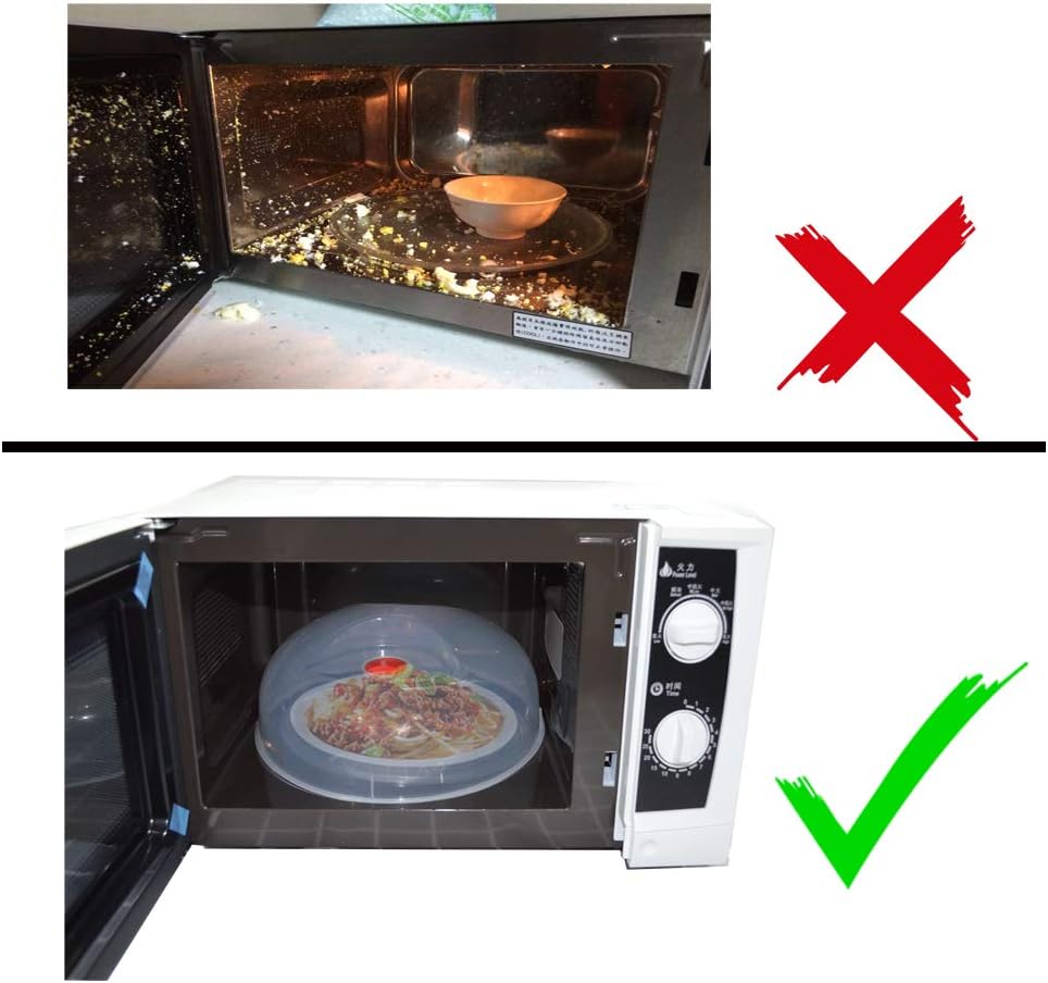 Large Microwave Cover for Food Easy Grip Microwave Splatter Cover Guard Lid with Steam Vent and BPA Free & 11.5 Inch, Dishwasher Safe