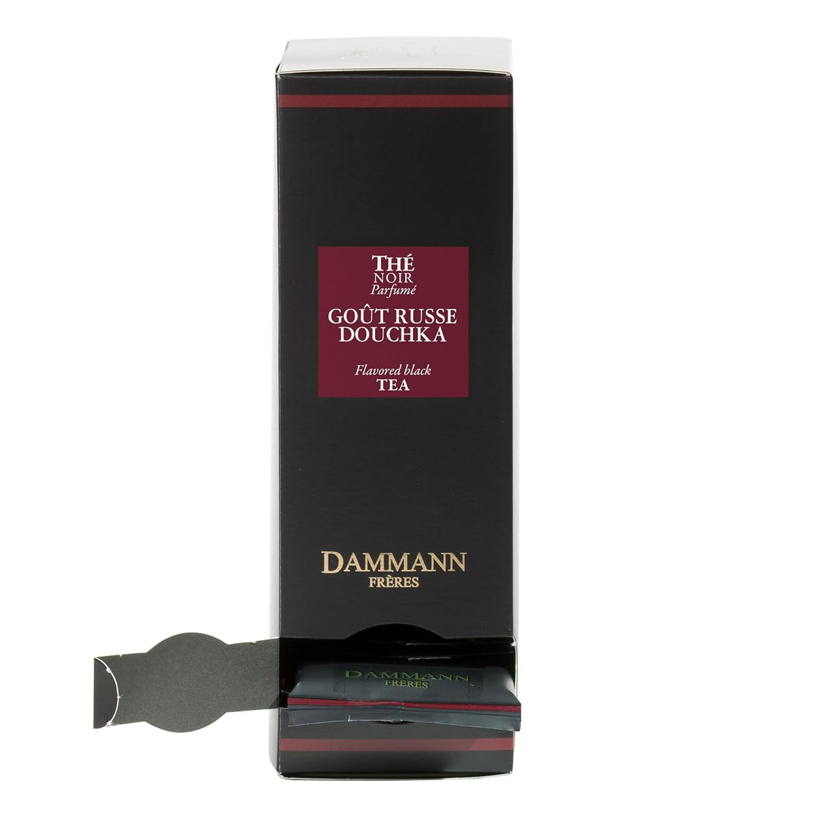 Dammann Freres Satchets, Goût Russe Douchka Tea Bags, Premium Gourmet French Black Tea, Blend Bergamot, Lemon, Orange Flavors, Individually Wrapped, 24 Count (Single Pack)