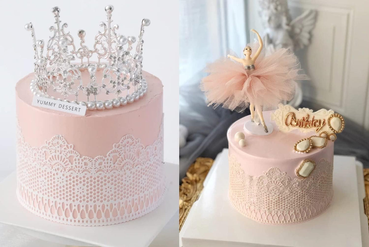 Embossing Lace Fondant Molds, Multi Circle Flowers Lace Mat Wedding Cake Decoration Tool, Silicone Lace Mat Mold for Cakes