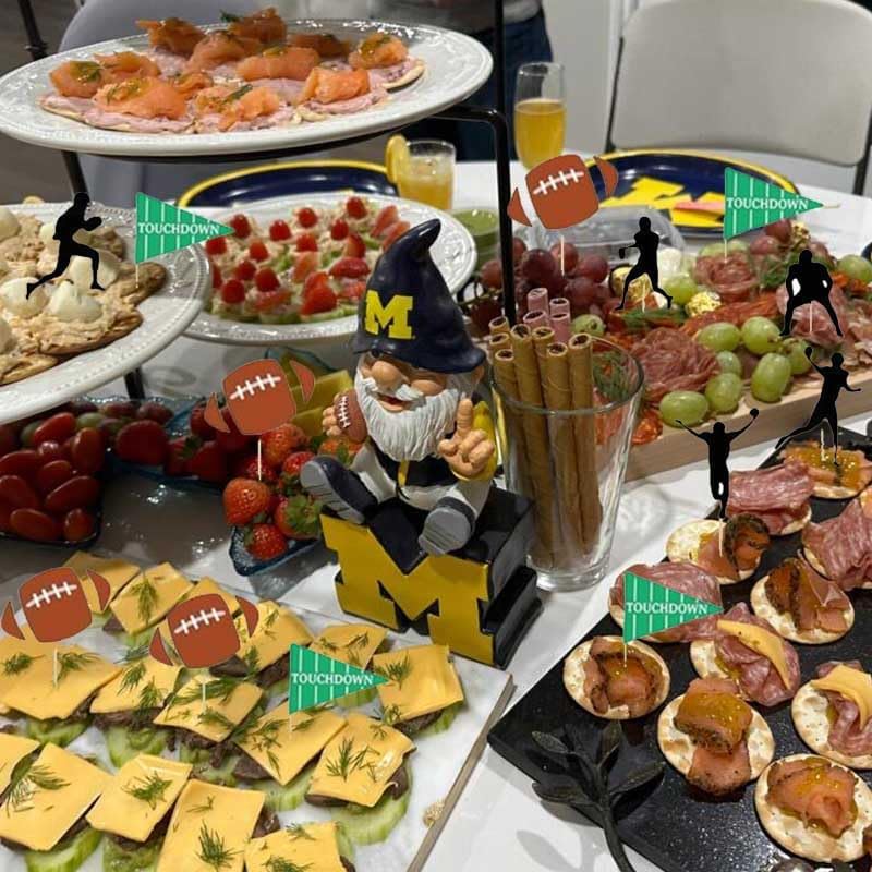 24pcs American football cupcake toppers sports party decorations for football theme party, Football Food Picks for boys' birthday party
