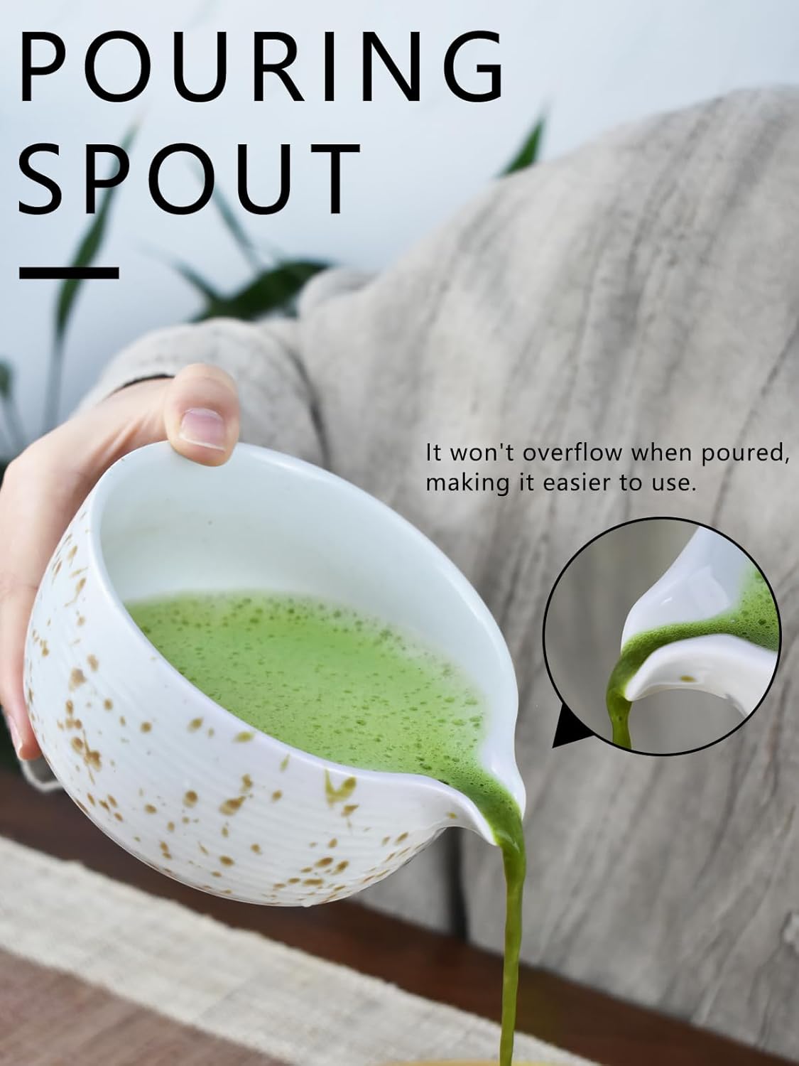 Artcome Matcha Tea Set - Ceramic Matcha Bowl with Pouring Spout, Bamboo Whisk, Whisk Holder, Tea Scoop & Matcha Manual โ Complete Traditional Japanese Tea Ceremony Kit for Home, Office, or Gift, Brown