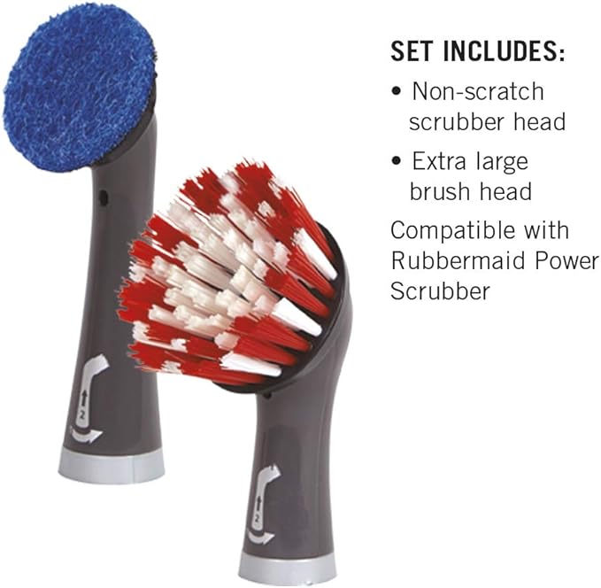 Rubbermaid Reveal Power Scrubber Attachable Scouring & XL Brush Head, for Cordless Electric Battery Powered Scrub Brush, Ideal for Kitchen/Stovetop/Dish/Silverware/Utensils/Appliances