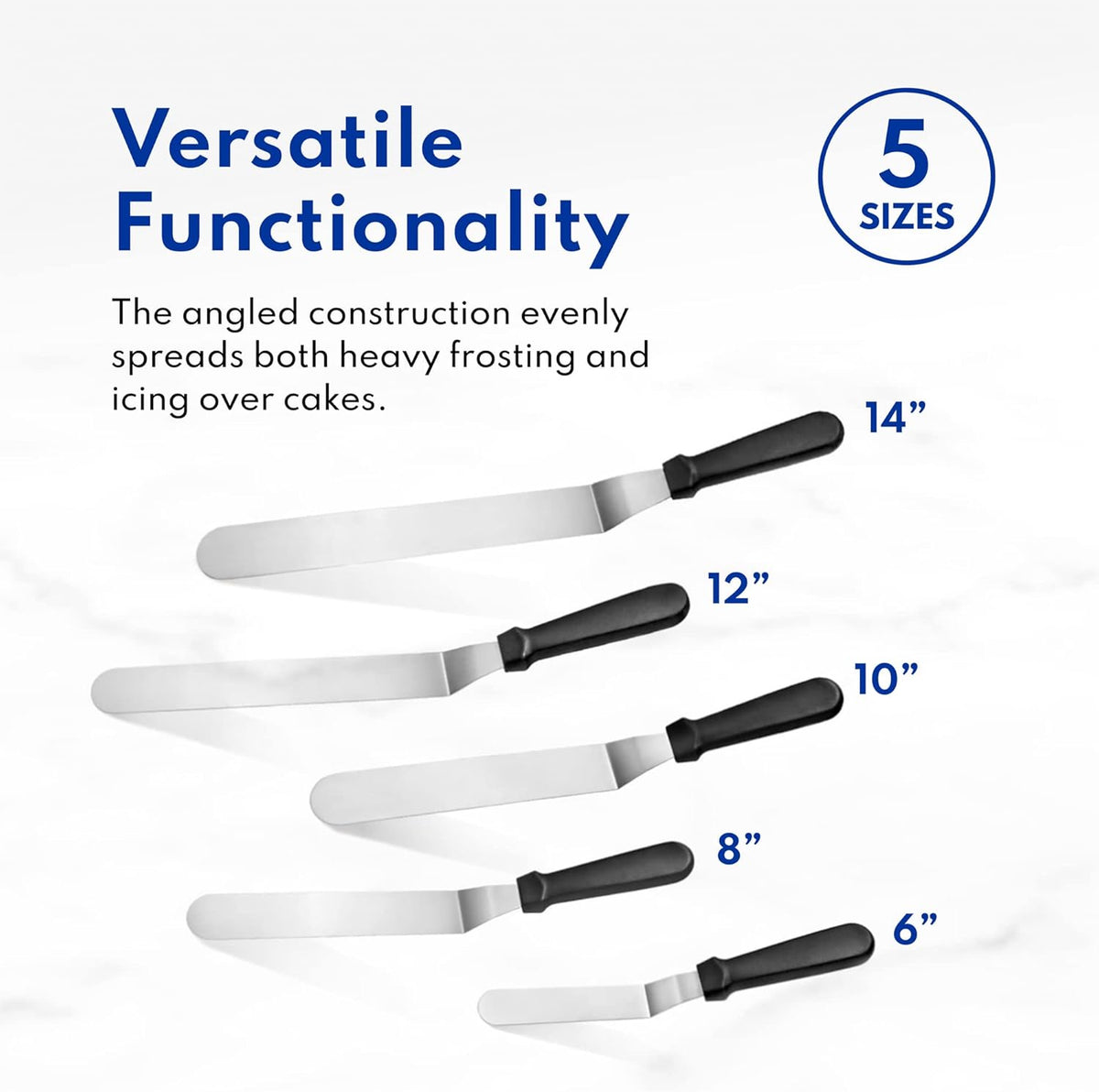 New Star Foodservice 38170 Angled Icing Spatula, 8-Inch Blade, 13-Inch Overall, Silver