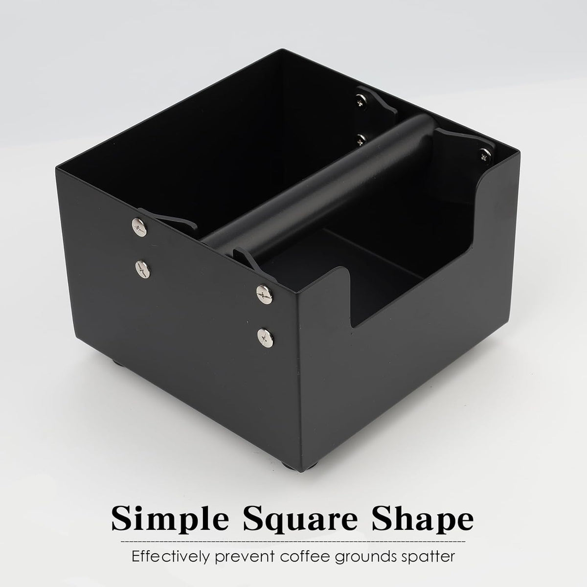 Espresso Knock Box, Stainless Steel Coffee Bag Container, With Steel Bracket And Noise Reducing Rubber Ring (M)