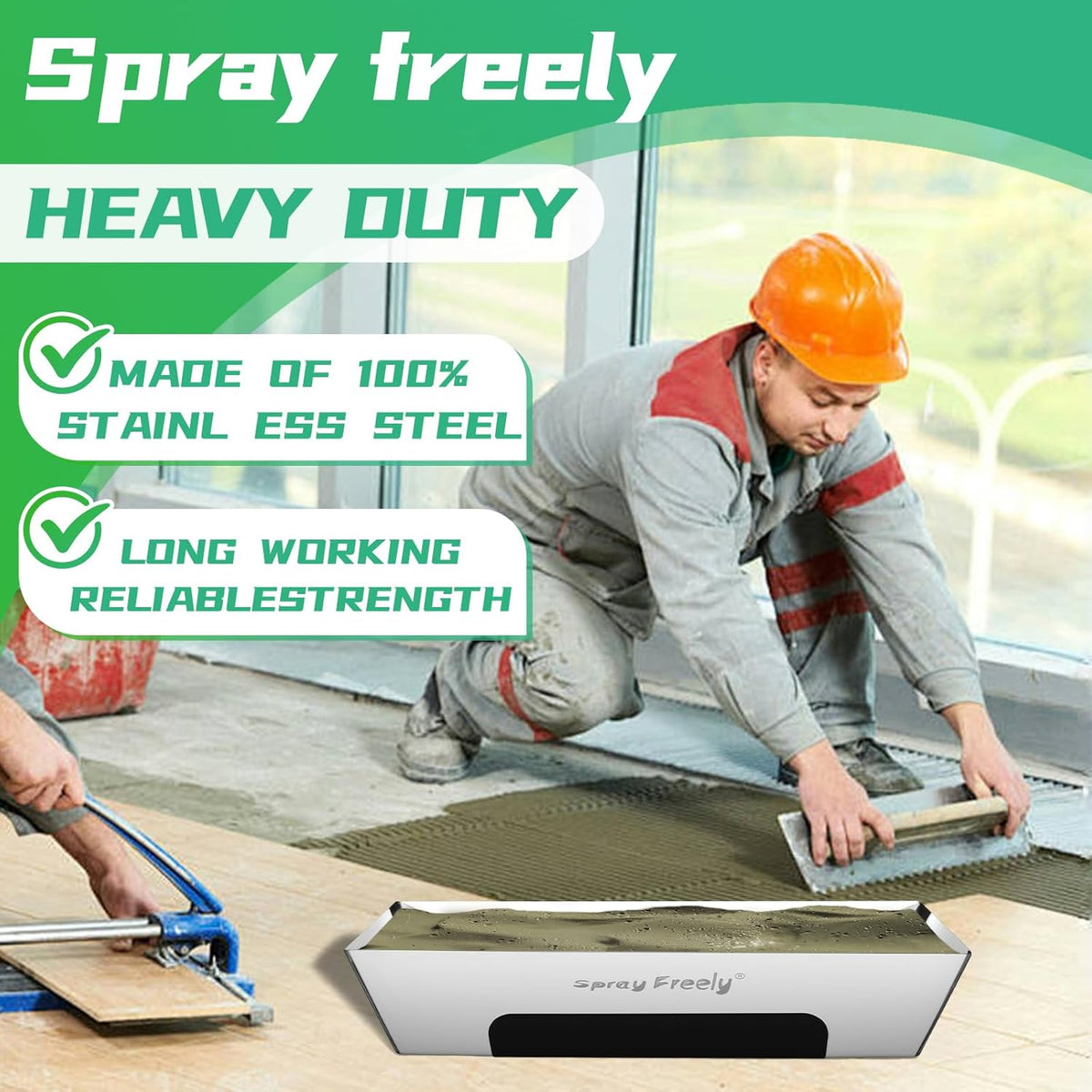 Drywall Mud Pan, Stainless Steel Mud Pan, Sheared Edges for Easy Knife Cleaning, Perfect Size for Larger Drywall Knife, Suitable For Mortar, Mixing Cement, Putty And Paint (14 Inch 1 Pack)
