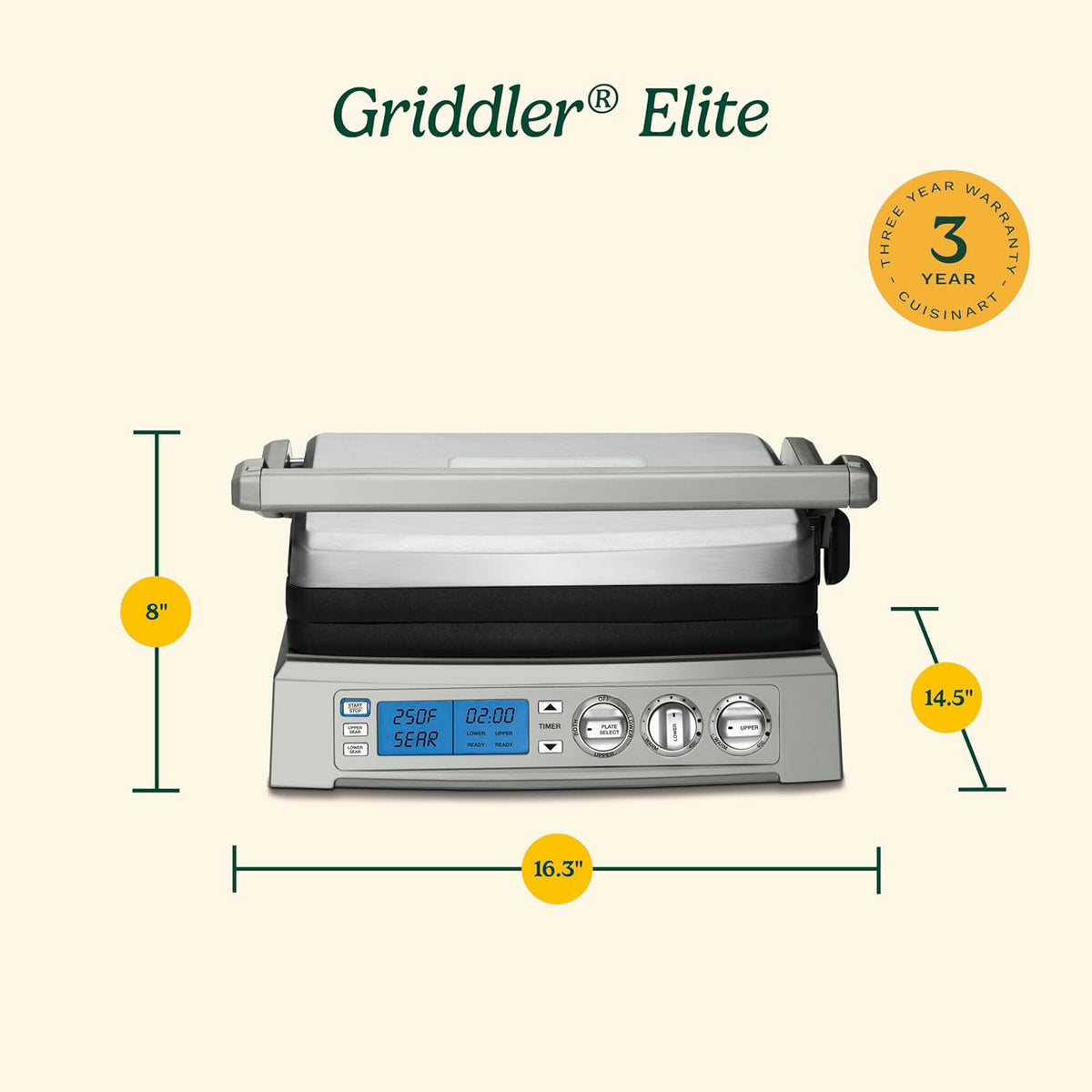Cuisinart GR-300WSP1 Elite Griddler, Stainless Steel