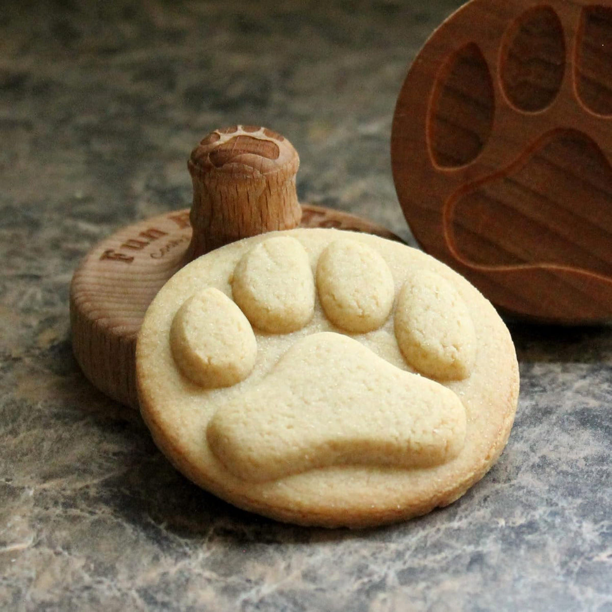 Wood Cookie Stamp, 2.5 Inch (Dog Paw CS-035)