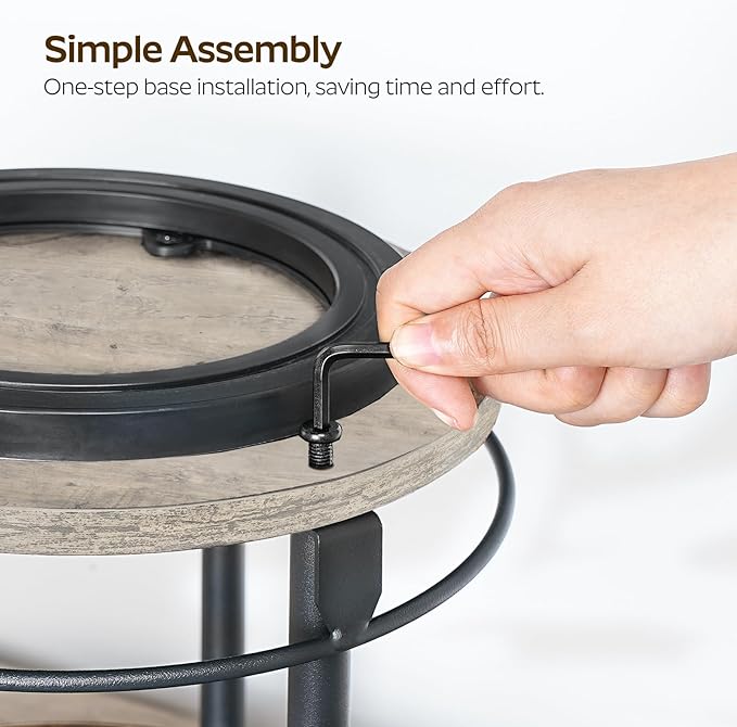 Lazy Susan Organizer, Rotating Spice Rack, 2 Tier Spice Turntable Organizer, Industrial Turntable Spice Holder, for Kitchen Countertop and Cabinet, Compact and Versatile, Greige SR22BG