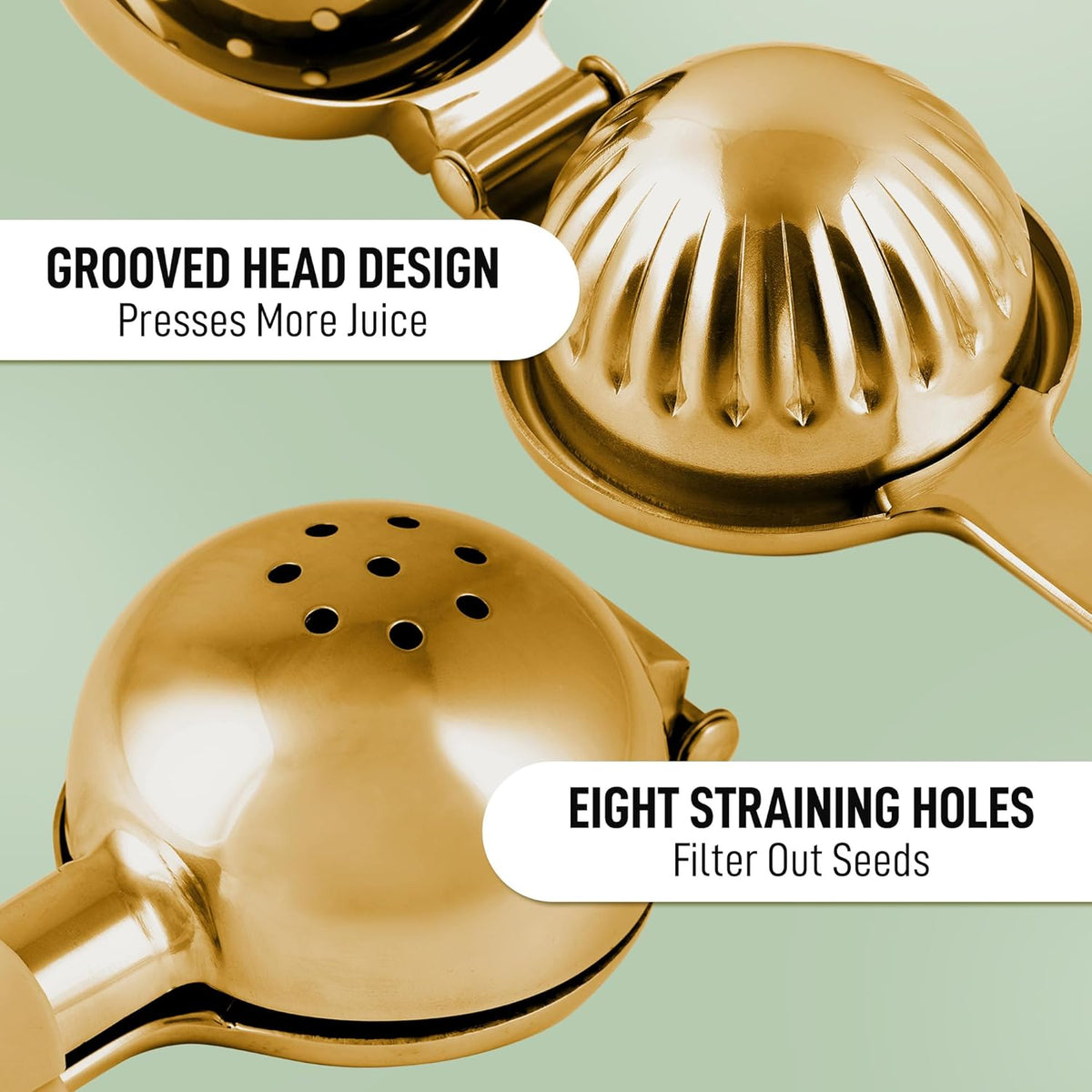 Zulay Extra Large Lemon Squeezer Stainless Steel - Easy Squeeze Heavy Duty Lemon Juicer Hand Press - Ergonomic Citrus Squeezer & Fruit Juicer for Small Oranges, Lemons, & Limes