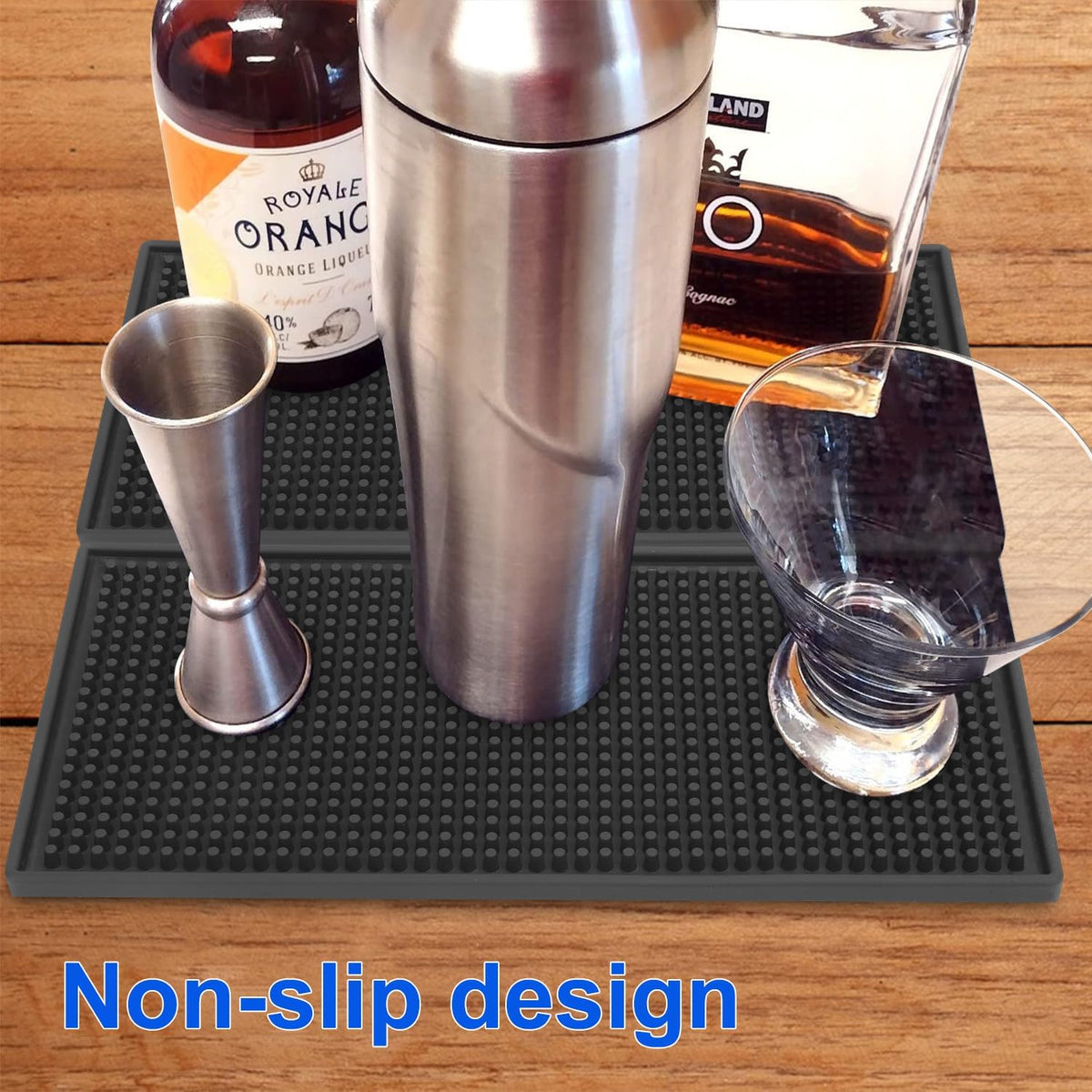 12 Pack Rubber Bar Mats, 12" x 6" Black Bar Service Mat, Spill Mat for Countertop, Bartending, Rubber Bar Mats, Efficient and Stylish Solution for Every Bartending Need,by KUKLIPJIM