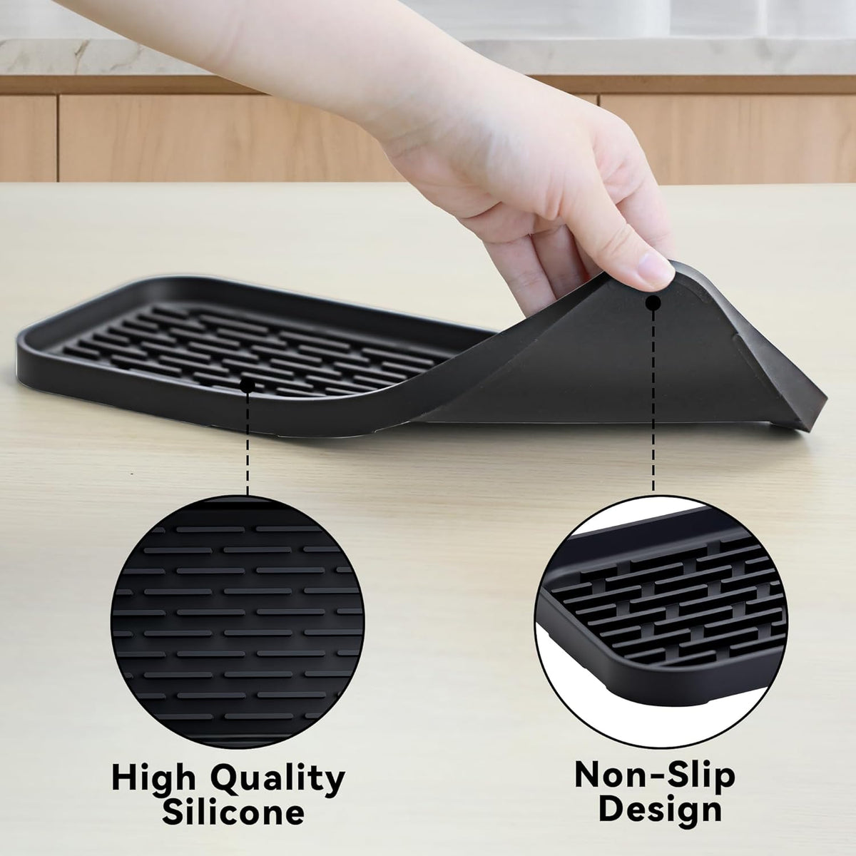 Drip Pan Compatible with 1 Gallon Drink Dispenser, 1 Pcs Silicone Tray Mat for DD&HAPP 1 Gallon Glass Drink Dispenser