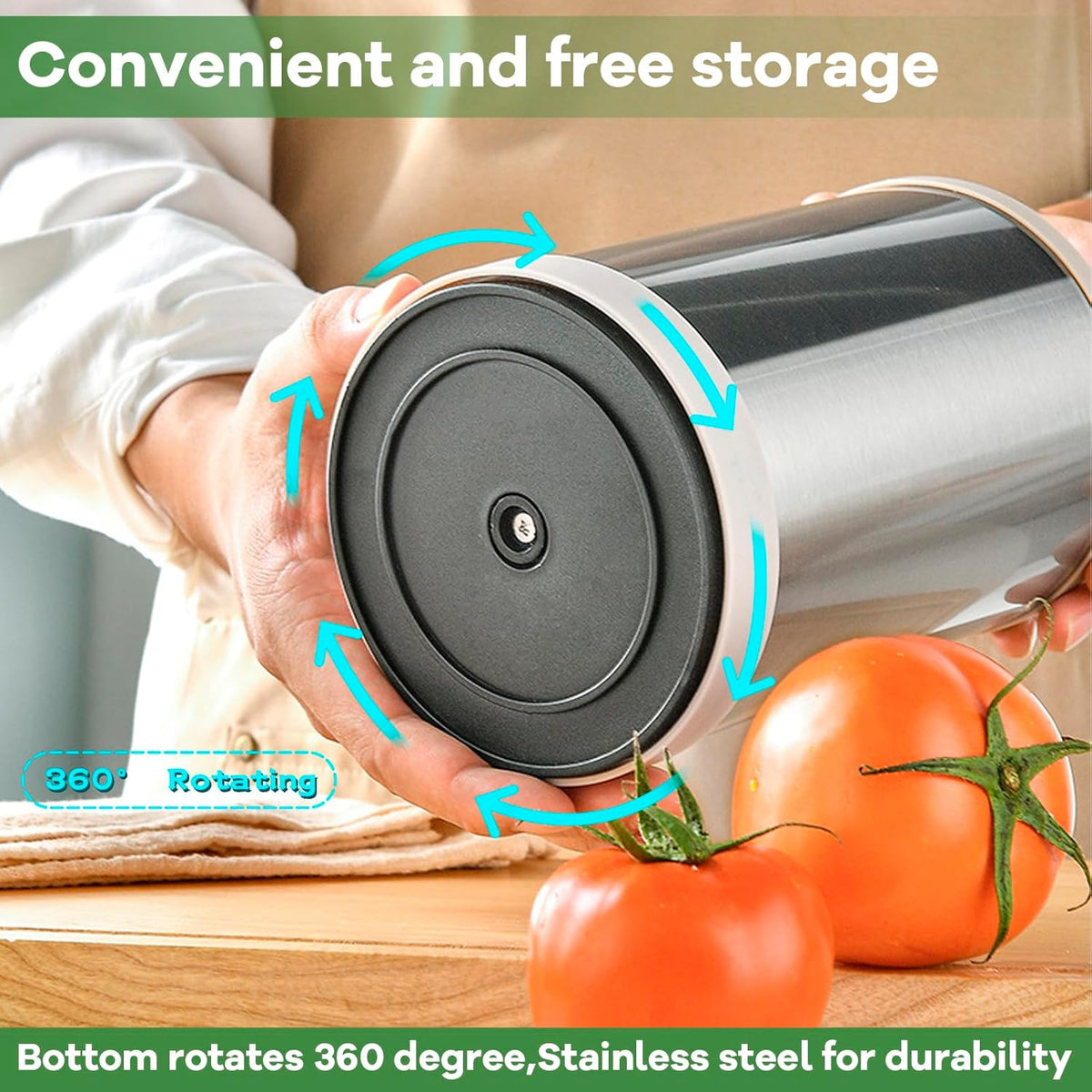 Kitchen Utensil Holder for Countertop, 360°Rotating Cooking Utensil Crocks,4 Compartment Stainless Steel Utensil Holder,6.7”Large Utensil Crock Spoon Fork Knife Holder For Kitchen Counter