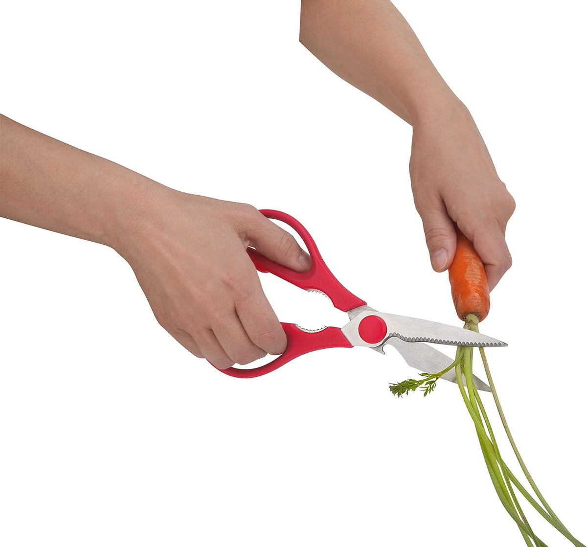Trudeau Detachable Kitchen Shears - Sharp, Versatile Scissors in Paprika Red - Easy Cleaning & Multipurpose for Cooking, Herbs, and Meat