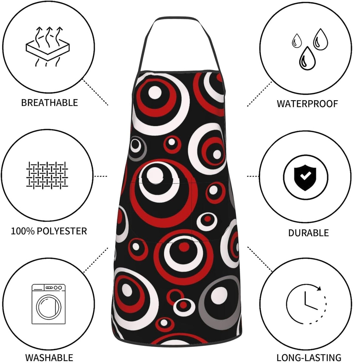 Women Men Bib Aprons Chef Cooking Aprons with Pockets for Kitchen Cooking BBQ Baking Grilling