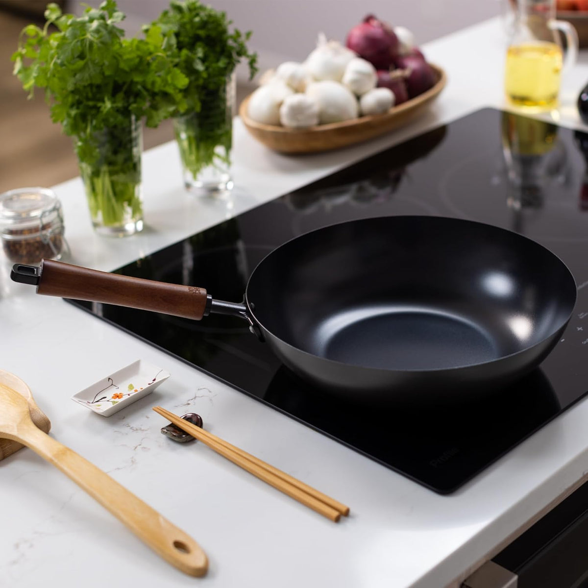 JOYCE CHEN Classic Series 12-Inch Ceramic Nonstick Carbon Steel Stir Fry Pan