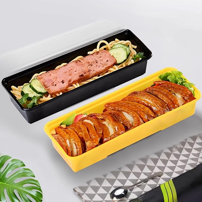 Disposable Food Storage Containers with Lids Meal Prep Compartment To Go Take Out Plastic Black, Sturdy Leakproof Food Safe, Microwave Freezer Dishwasher Safe (25, 1 compartment)