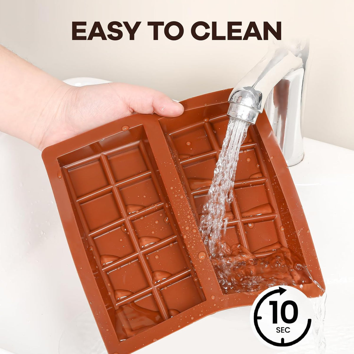 Dubai Chocolate Molds 1 Inch Deep, Silicone Chocolate Bar Mold – Non-Stick, Flexible, Large and Thick Homemade Chocolates, Candies, and Desserts - Set of 3