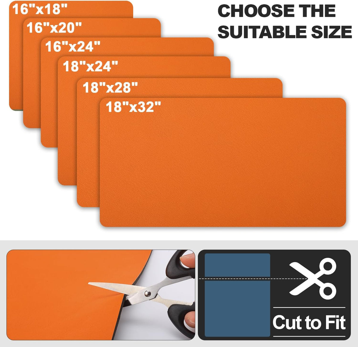 Dish Drying Mat for Kitchen Counter | Coffee Bar Mat for Countertops | Heat Resistant Drainer Mat with Non-slip Rubber Backed | Hide Stain Kitchen Absorbent Draining Mat | Orange 18"x32"