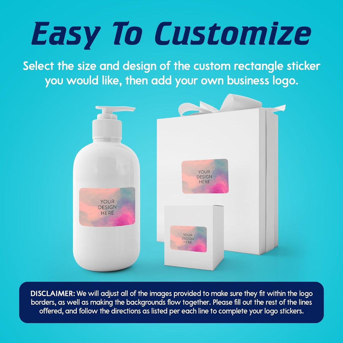 100 Custom Vinyl Stickers - Upload Your own Image, Text, Design, Logo - Personalized Logo Labels for Handmade, Packaging, Bottle, Jars, Candle, Brand Stickers (Rose, 4x2)