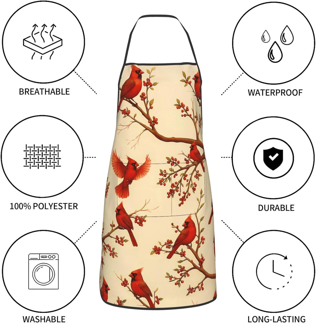 Women Men Bib Aprons Chef Cooking Aprons with Pockets for Kitchen Cooking BBQ Baking Grilling