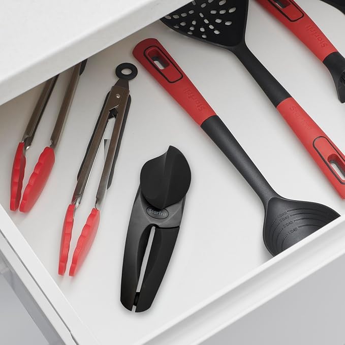 Starfrit MightiCan Can Opener - Safe - Holds Lid and Leaves No Sharp Edges on Lid - 3 year warranty - Comfort Grip - Heavy Duty Non-Slip Knob - 2025 Model