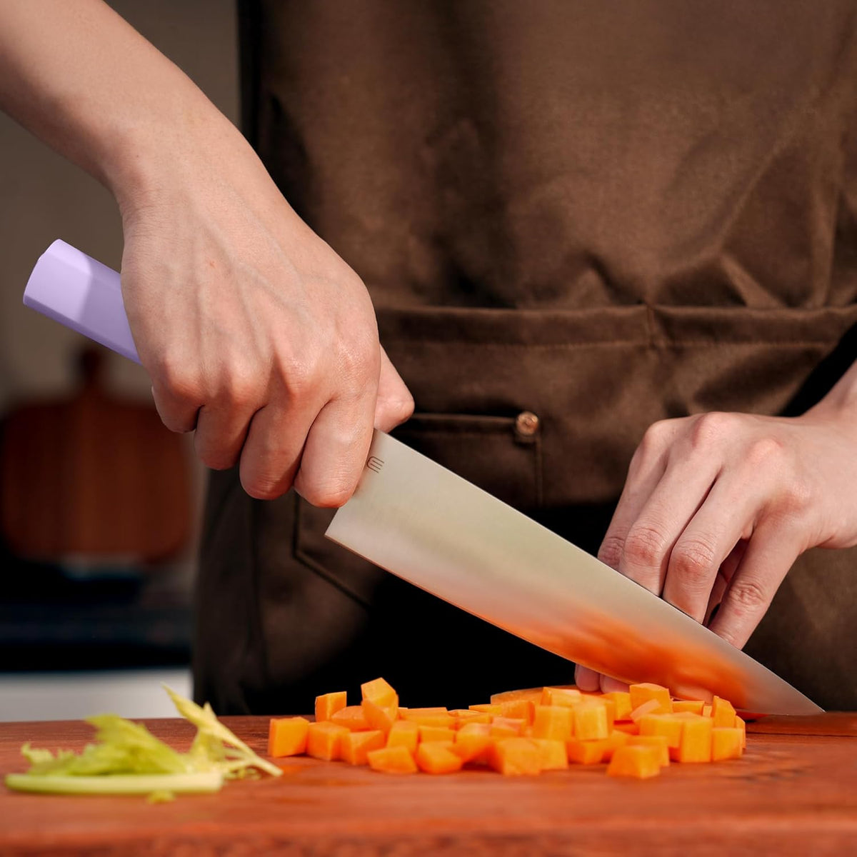 8 Inch Chef Knife, AR-RPM9 Steel & Ergonomic Handle Cooking Knife, Ultra Sharp Professional Kitchen Knife with Gift Box for Home Chefs