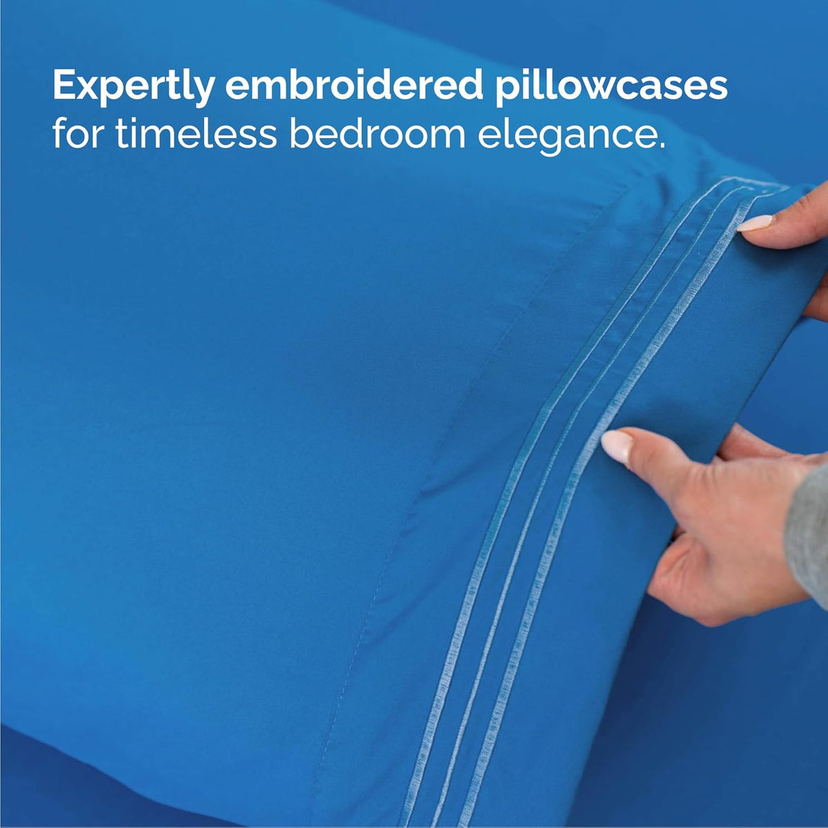 Queen Size 4 Piece Sheet Set - Comfy Breathable & Cooling Bed Sheets Set - Hotel Luxury Bedding for Women, Men, Kids, Teens, Boys & Girls - Deep Pockets, Soft and Wrinkle Free - Oeko-Tex - Royal Blue