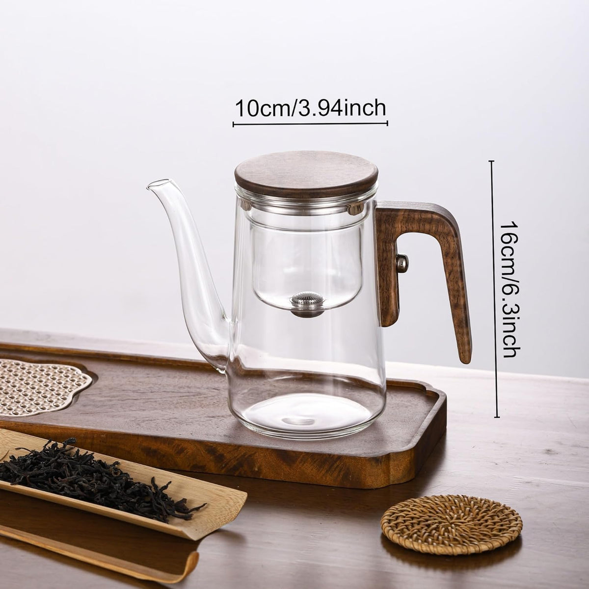 Teapot,Magic Witchcraft Enchanted Glass Teapot, Detachable Loose Tea Glass Infuser,27 Ounces (about 800 ml)