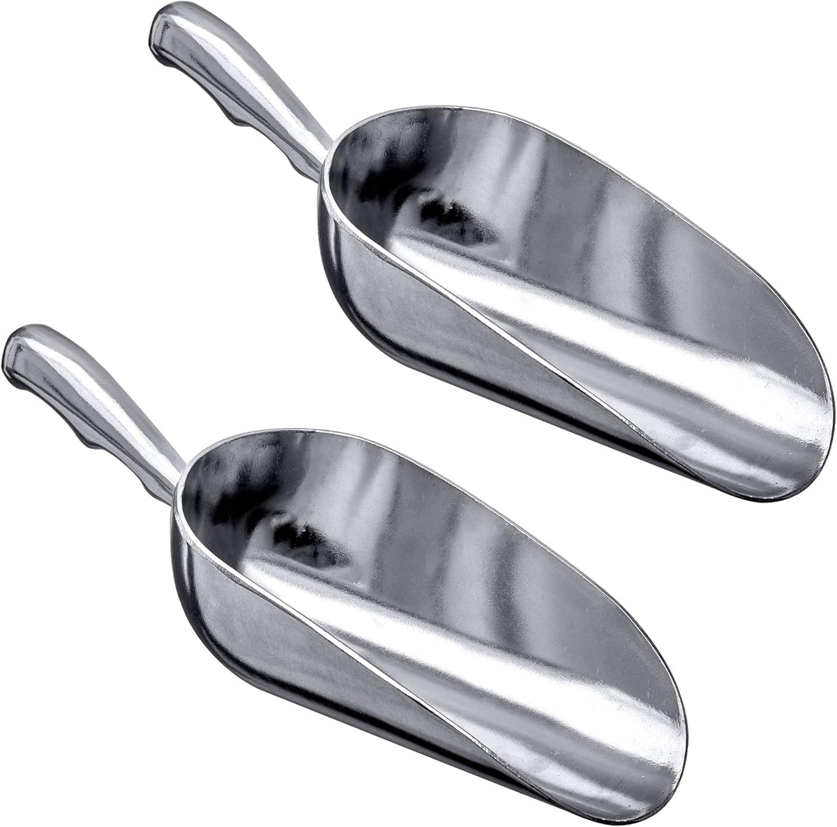 Amazing Abby - Elsa - 24-Ounce Aluminum Ice Scoops (Set of 2), Cast Aluminum Utility Scoops, Food-Grade, Good for Home and Commercial Use, NOT Dishwasher-Safe, Hand-Wash Recommended