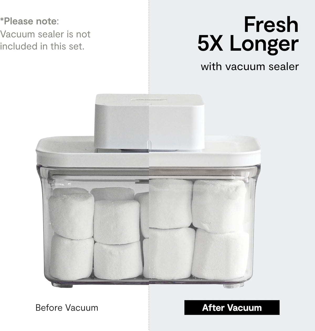 Premium Airtight Food Storage Containers, Square-S 3PC-SET, Smart One-Click Seal Lid, No Hinges, 100% Leak Proof, BPA-FREE, Dishwasher, Freezer & Microwave Safe