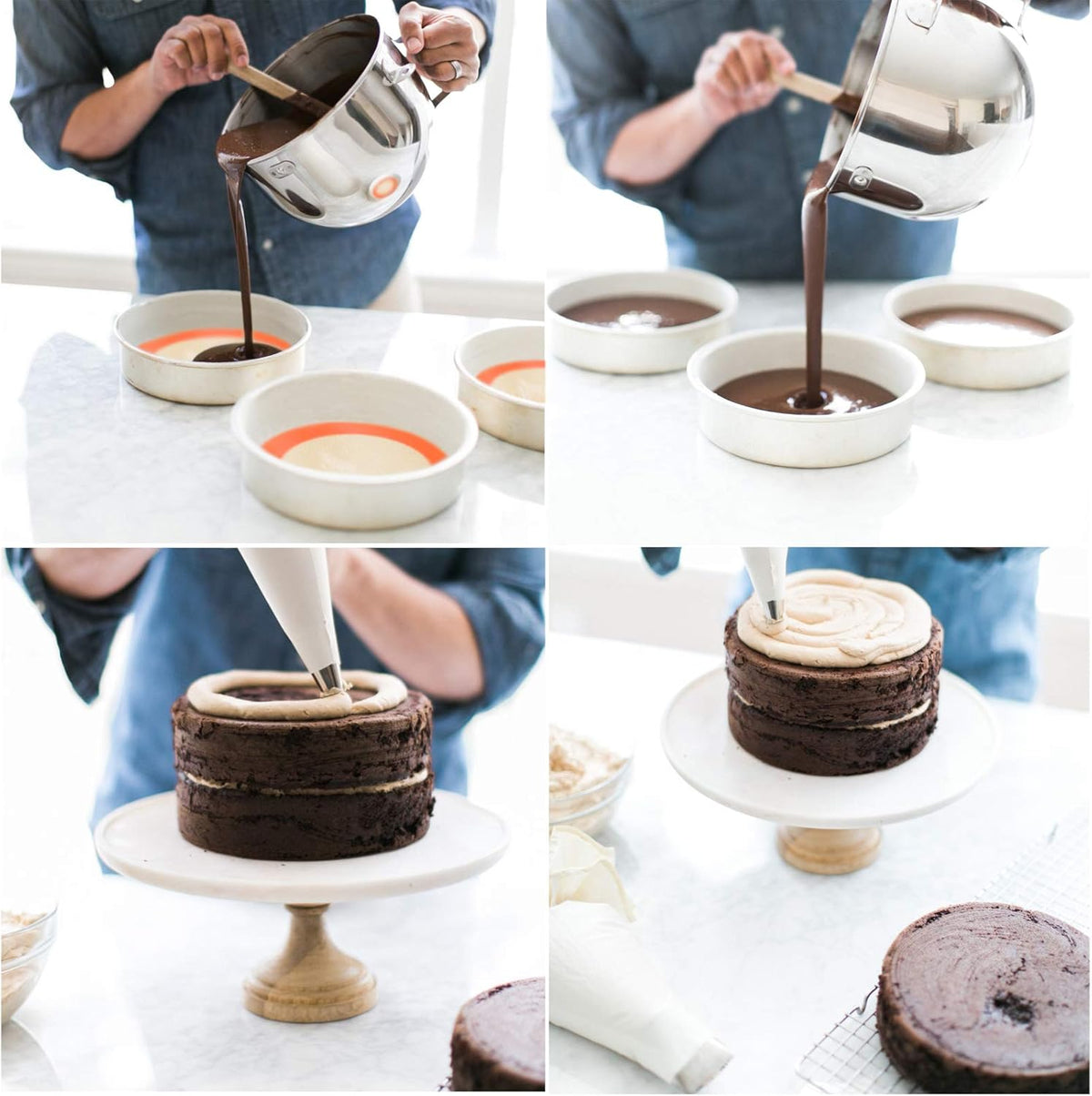 Round Silicone Baking Mats for 8 Inch Cake Pan, Food Grade, Non-Stick, Reusable Silicone Mat for Baking Pan for Bread/Tortilla/Macaron/Pastry/Pie/Bun or 9 Inch Pizza Pan, 2PCS