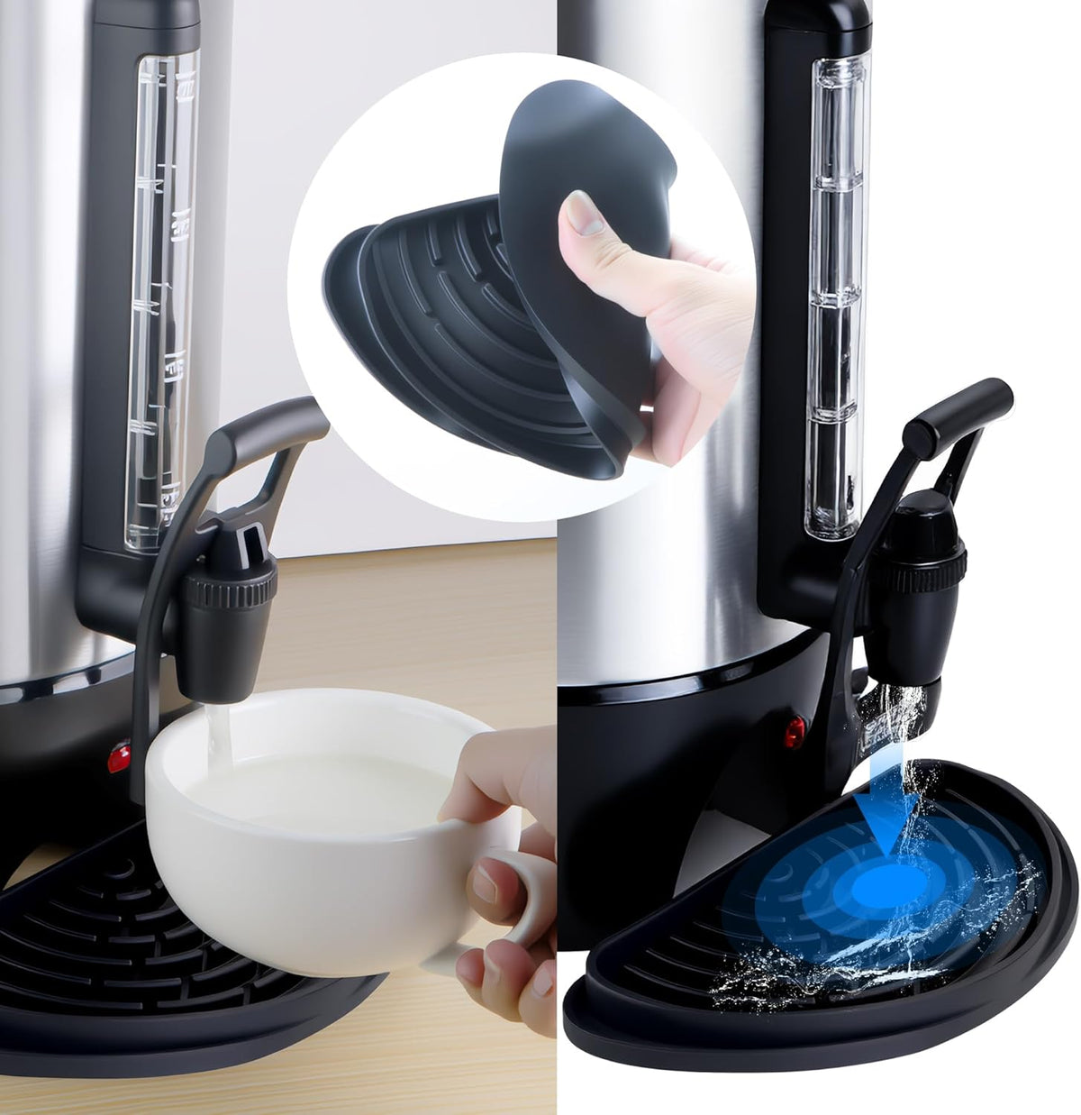 4 Pack Coffee Drip Tray for Hamilton Beach 45 Cup Coffee Beverage Dispenser, Silicone Drip Pan for Drink Dispenser