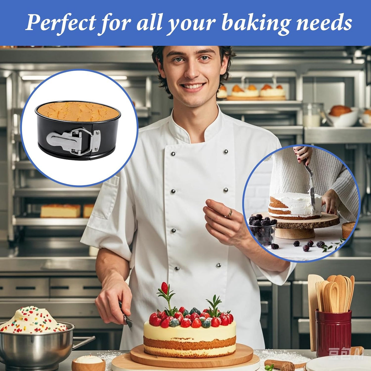 12 Pcs 6 Inch Non Stick Spring form Pan with Stainless Steel Spring Buckles,Round Carbon Steel Cake Mold with Removable Bottom for Baking Kitchens and Restaurants