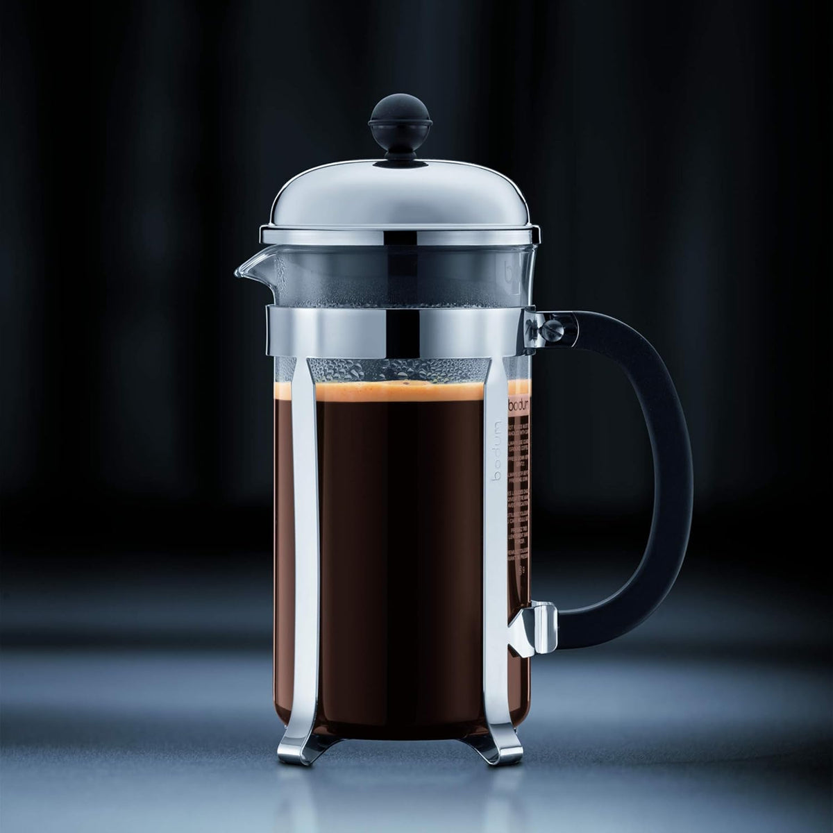 Bodum 34oz Chambord French Press Coffee Maker, High-Heat Borosilicate Glass, Brushed Stainless Steel โ Made in Portugal