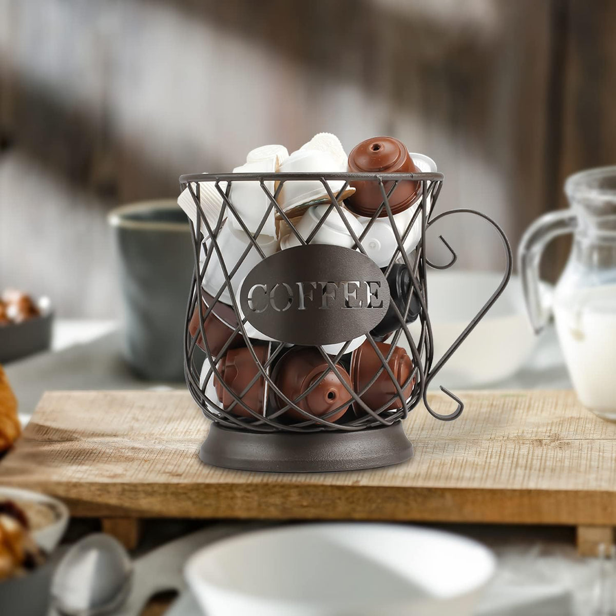 TreeLen Coffee K Cup Holder, K Pod Storage Organizer, Keurig Cup Holder for Countertops, Kcup Holders for 35 K cups โ Matte Bronze